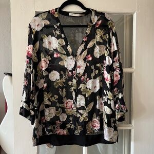 Alice + Olivia Rosario Silk Tunic Belted Blouse
